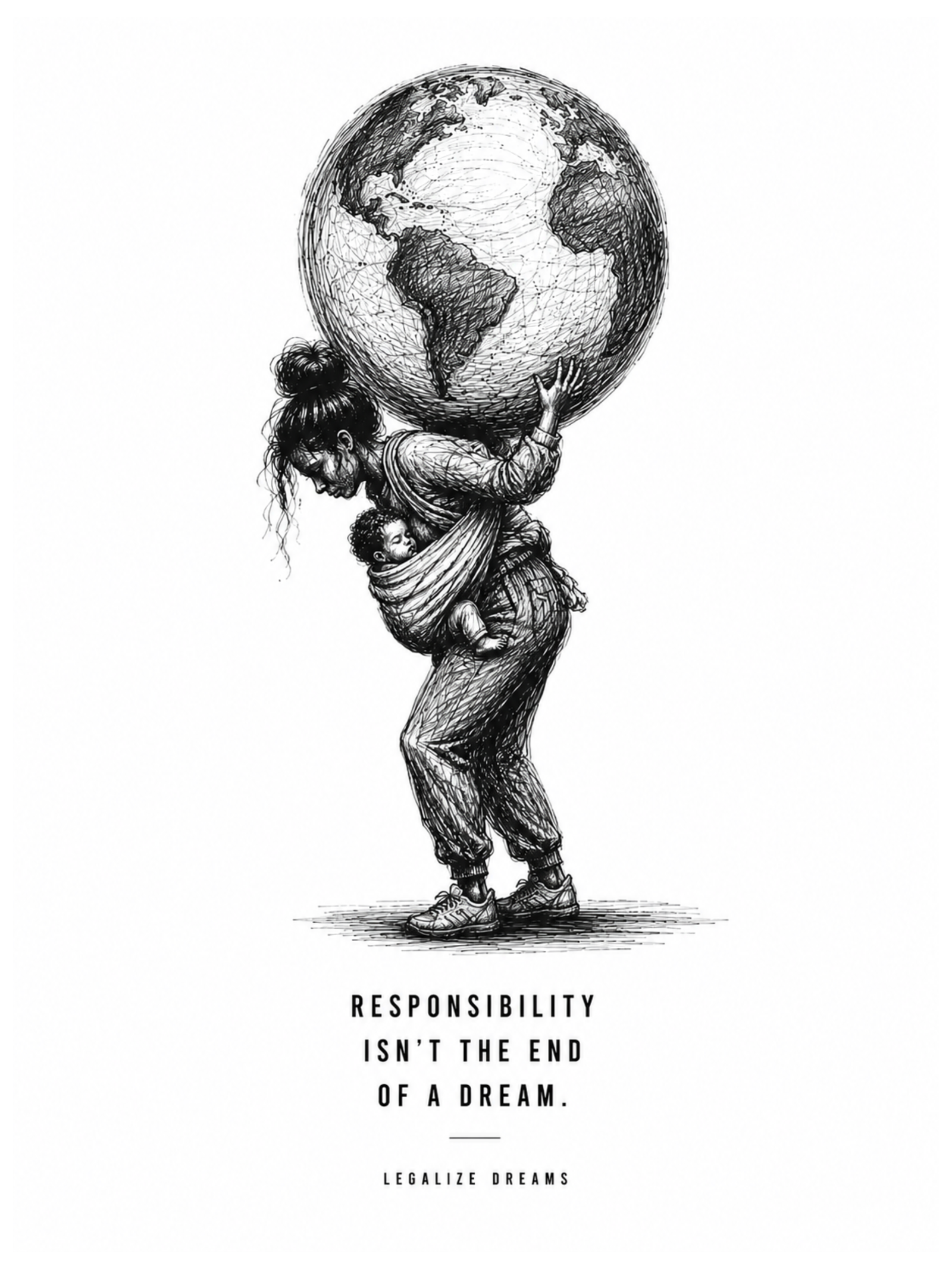 RESPONSIBLITY ISN'T THE END OF A DREAM 12″×16″