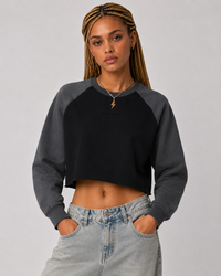 LD—420 WOMEN CROP RAW HEM